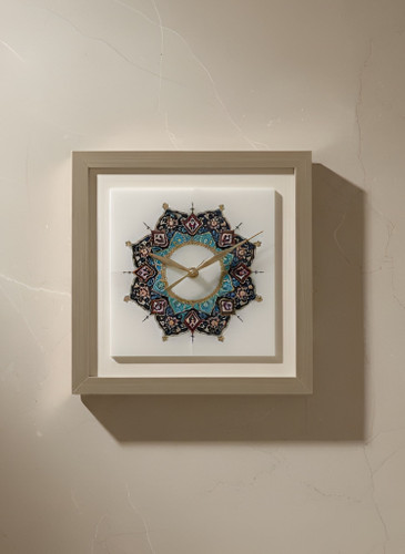 ساعت دیواری سنگ مرمر نگارگری تذهیب (کد2)